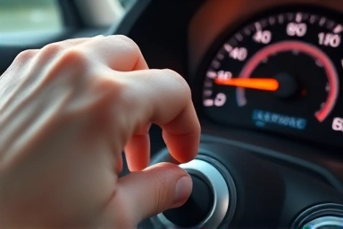 Driver's hand on accelerator, optimal speed for fuel saving