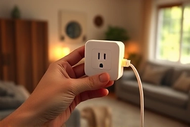 Smart plug capturing wasted electricity in a home.