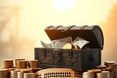 Symbolic treasure chest revealing hidden insurance money and documents.