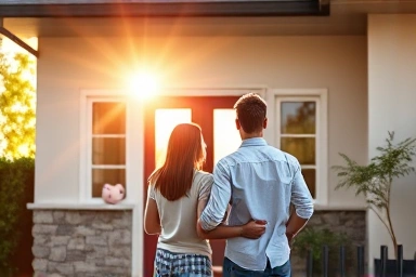 Couple achieving homeownership with financial relief