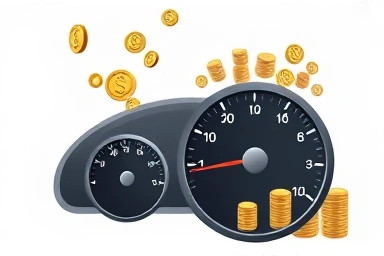 Fuel saving concept, money accumulating, waste vs. savings