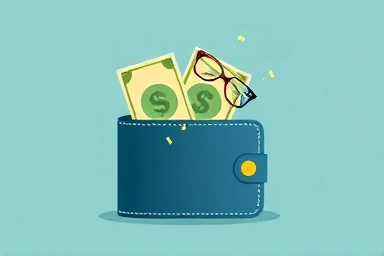 Symbolic image of financial savings from eyewear purchases