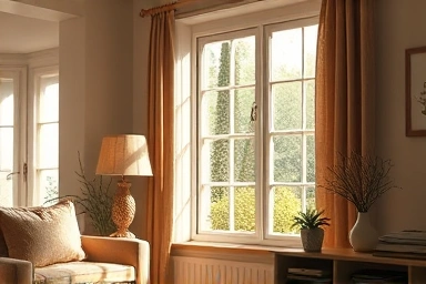 Cozy room with energy-saving window insulation