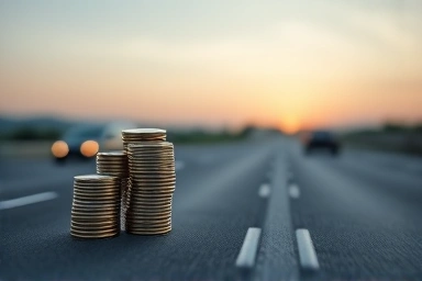 Highway toll savings, money stacking, efficient travel