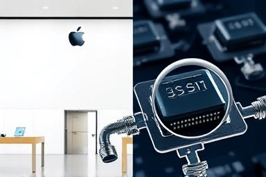 Apple store interior and quality control inspection graphic