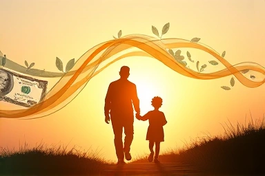 Symbolic representation of family financial relief and support.