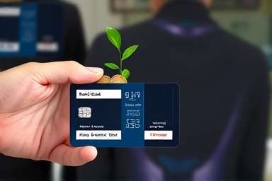 K-pass card with coins and a growing plant symbolizing savings.