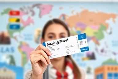Joyful traveler with savings for more destinations.