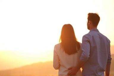 Young couple planning financial future