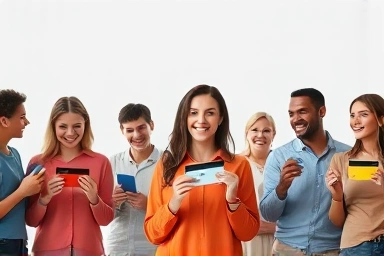 People enjoying everyday purchases with no-condition credit cards.