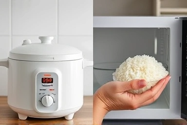 Rice cooker warm vs microwave reheat energy saving