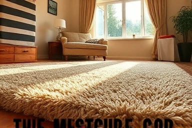 Cozy living room with warm, thick rug.