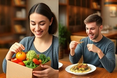 Balancing home cooking and restaurant dining for cost savings.