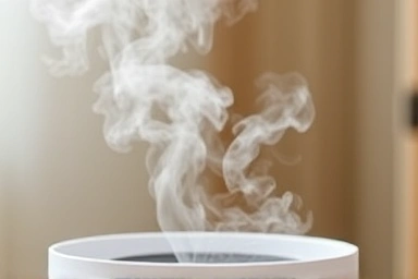 Humidifier mist symbolizing warmth and humidity