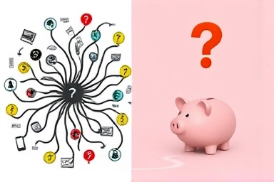 Confusing mobile plans vs. clear savings path to piggy bank.