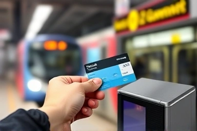 Tapping transit card for Seoul public transport