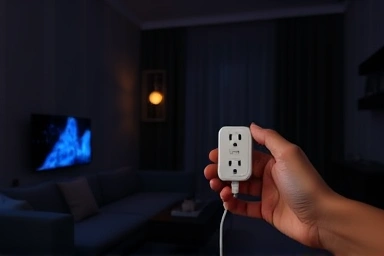 Saving electricity by switching off router and set-top box standby power.