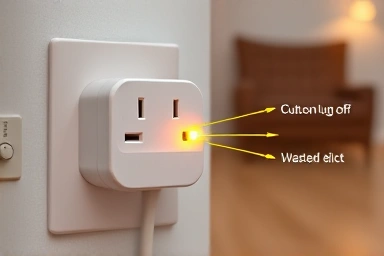Smart plug cutting off standby power to save electricity costs.