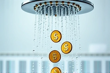 Water saving in shower turns into money.