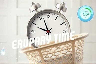 Concept of saving time and energy in laundry.