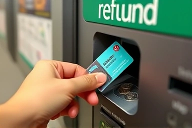 Subway card refund machine, coins dispensing