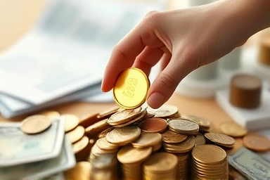 Hand finding hidden money from tax refund.