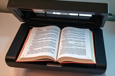 ADF book scanner in action, efficient digital scanning.