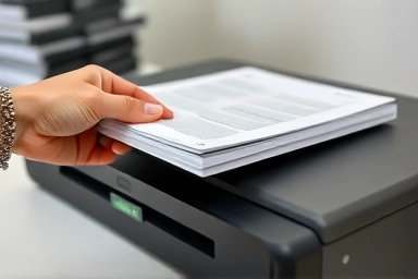 Loading documents into automatic book scanner feeder.