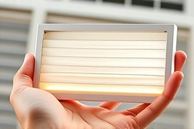 Clean air conditioner filter symbolizing purified air