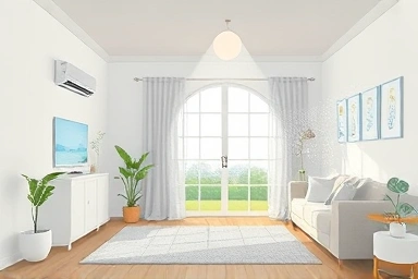 Symbolic representation of clean air flowing from AC