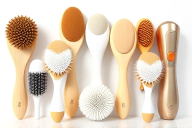 Variety of body brushes for skincare choices