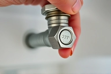 Close-up of faucet connection, leak-free seal emphasis