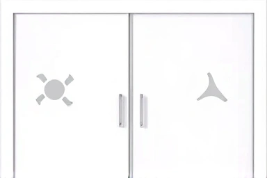 Abstract concept of space saving with sliding closet doors