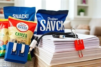 Household items neatly organized using various sizes of double clips.