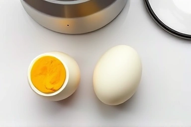 Perfectly cooked soft-boiled and hard-boiled eggs with electric steamer.