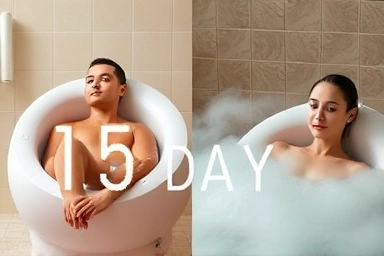 Contrasting dry and wet half-body bath experiences for ultimate comfort.