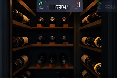 Interior of a mini wine cellar showcasing optimal wine preservation technology.