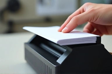Hand adjusting office puncher guide for precise hole placement.