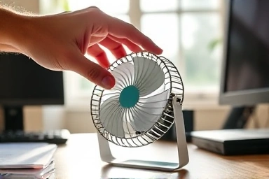 Adjusting portable USB fan for personal cooling