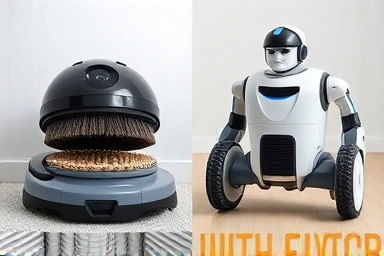 Robot vacuum maintenance contrast: dirty vs. clean components