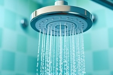 Clean showerhead symbolizing pure water flow