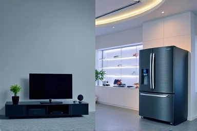 Smart home integration: Samsung vs LG ecosystems in a modern living room.