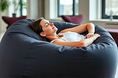 Comfortable relaxation on a versatile beanbag sofa.
