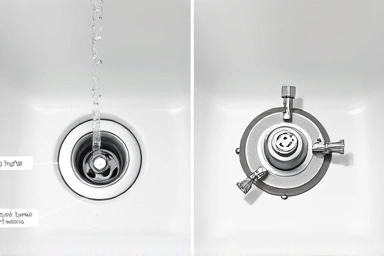 Cross-section of automatic vs manual sink popup drain mechanisms