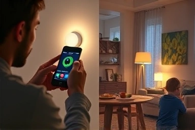 Smart night light control and interior decor integration.