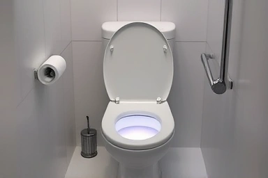 Magical toilet clog fix in a modern bathroom
