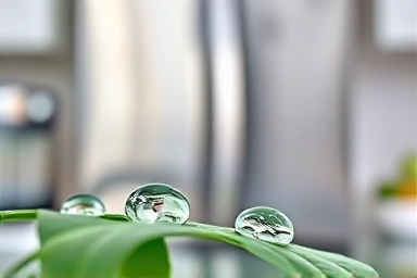 Purity and freshness of clean water droplets
