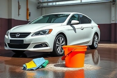 Beginner's guide to self car wash with essential supplies.