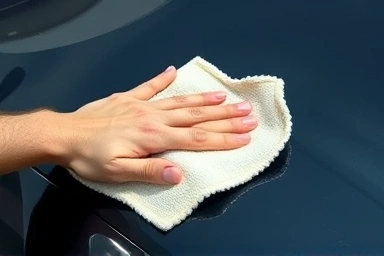 Gentle drying technique for a scratch-free car finish.