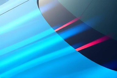 Abstract visualization of smooth airflow around a car.